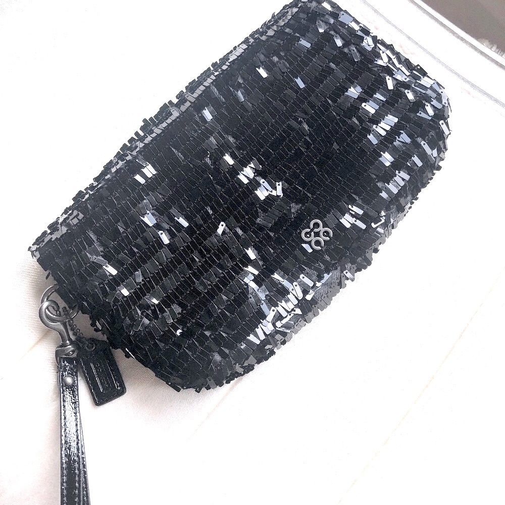 Coach Rectangular Dangling Sequin Clutch - image 2